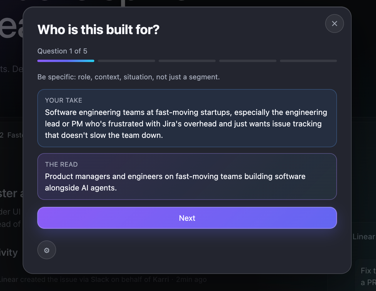 Teardown showing the user’s answer and the AI’s read side by side for the same question
